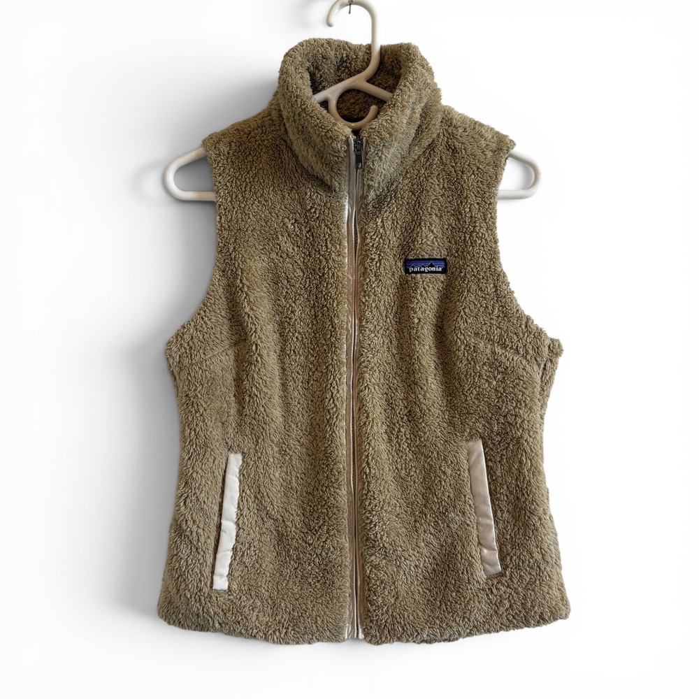 Patagonia Los Gatos Fleece Vest Women's Size‎ Small El Cap Khaki Tan Full Zip